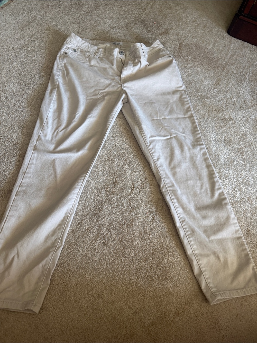 Classic Light Beige Straight-Leg Pants